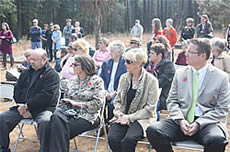 Seated at the Delville Wood Parade from left, Angelo & Gilda Biassoni, Colleen de Klerk and great grandson Pierre de Klerk